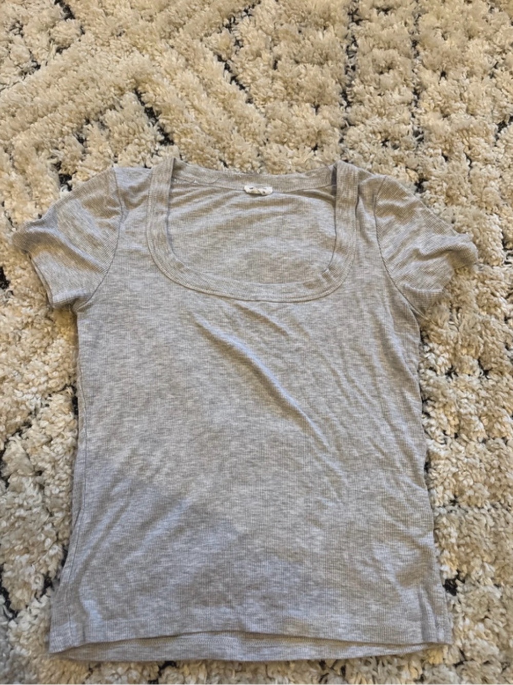 Cotton On Light Gray Scoop Neck Short Sleeve Tee